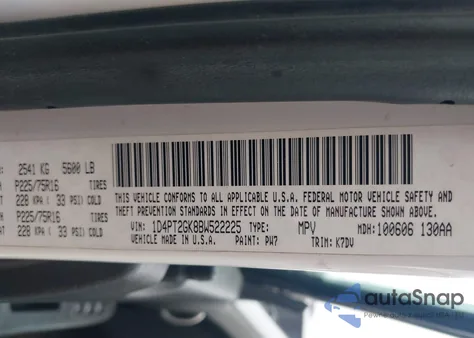 2011 Dodge Nitro Se из США, поврежденный, VIN 1D4PT2GK8BW522225